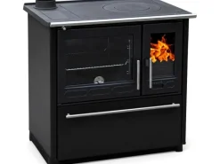 Plamen Küchenofen Holzherd 850 Glas Schwarz Linke Version und 8 kW< Herde
