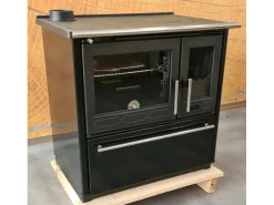Plamen Küchenofen Holzherd 850 Glas Schwarz Linke Version und 8 kW< Herde