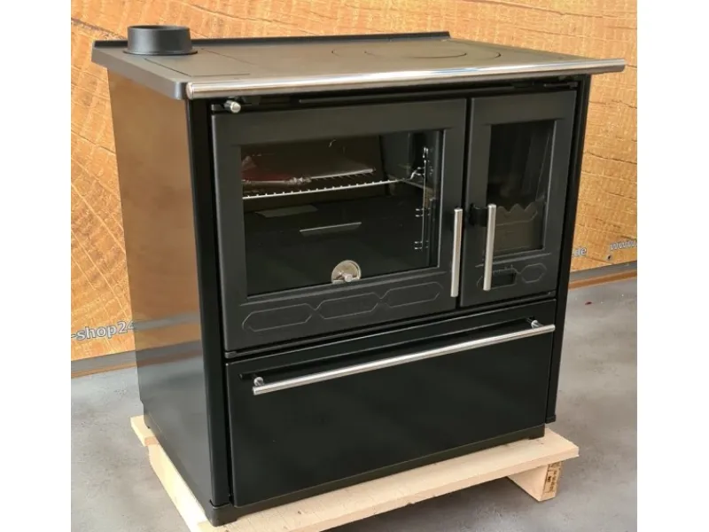 Plamen Küchenofen Holzherd 850 Glas Schwarz Linke Version und 8 kW< Herde