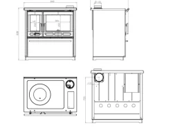 Plamen Küchenofen Holzherd 850 Glas Creme Rechte Version und 8 kW< Herde
