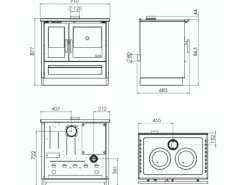 Plamen Küchenofen Holzherd Modell 910 Weiß mit 9 kW< Herde