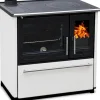Plamen Herde<Küchenofen Holzherd 850 Glas Weiß Linke Version und 8 kW