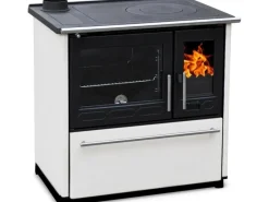 Plamen Herde<Küchenofen Holzherd 850 Glas Weiß Linke Version und 8 kW