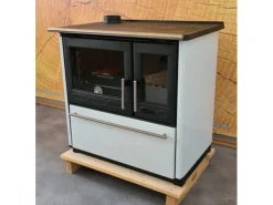 Plamen Herde<Küchenofen Holzherd 850 Glas Weiß Linke Version und 8 kW