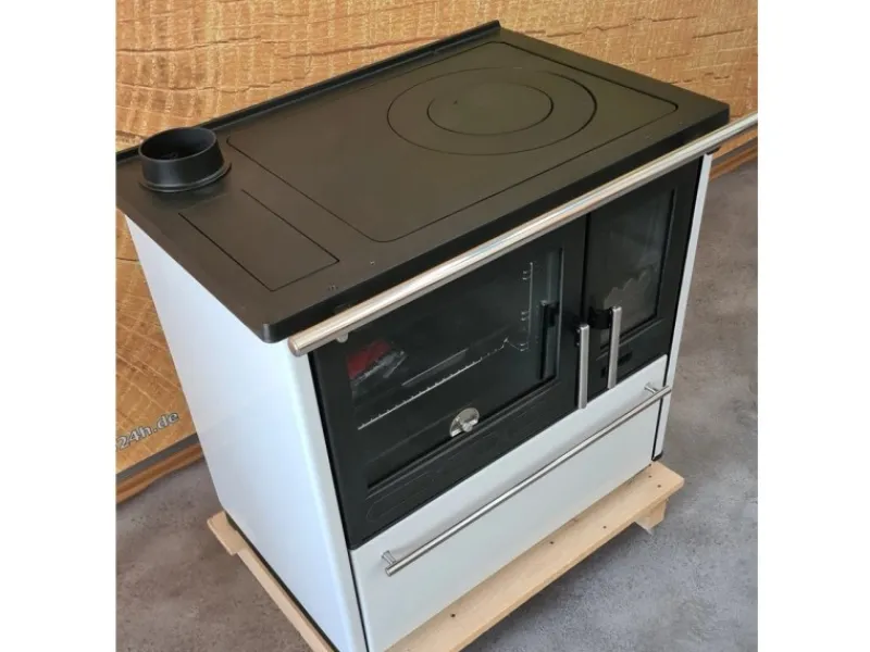 Plamen Herde<Küchenofen Holzherd 850 Glas Weiß Linke Version und 8 kW