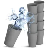 Online ProHome Becher Kunststoff Grau 0,2 Liter 8er Pack