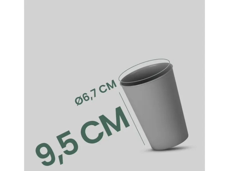 Online ProHome Becher Kunststoff Grau 0,2 Liter 8er Pack