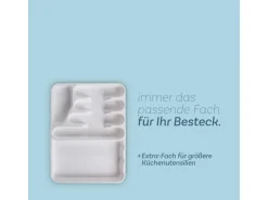ProHome Besteckkasten 33,5 x 26 x 4,5 cm Weiß Ausziehbar< Besteckkästen