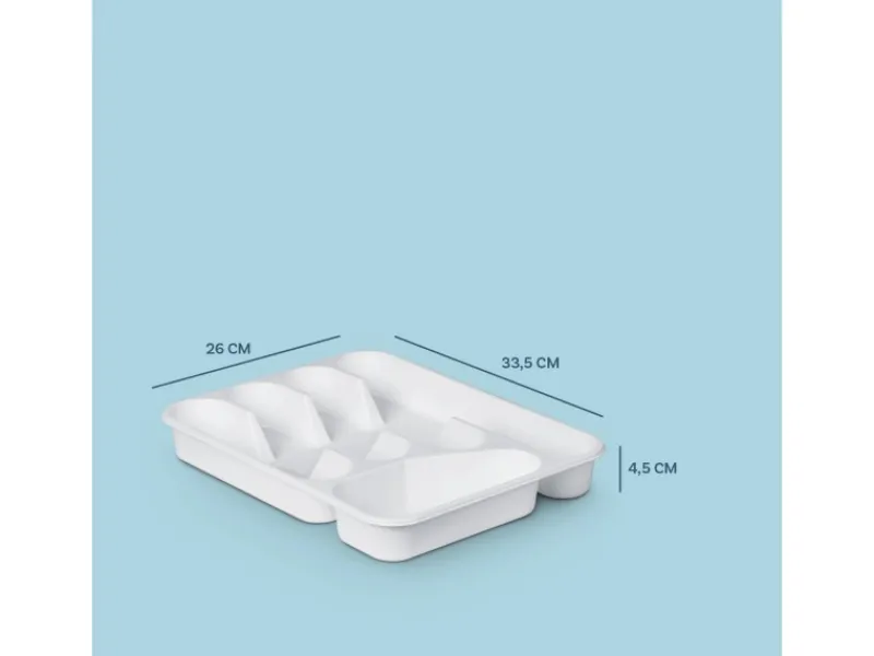 ProHome Besteckkasten 33,5 x 26 x 4,5 cm Weiß< Besteckkästen