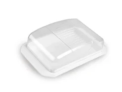 ProHome Vorratsbehälter<Butterdose Mit Transparentem Deckel Weiß
