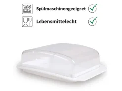 ProHome Vorratsbehälter<Butterdose Mit Transparentem Deckel Weiß