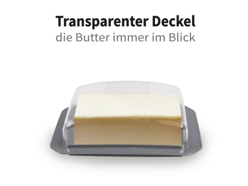 Clearance ProHome Butterdose Mit Transparentem Deckel Anthrazit