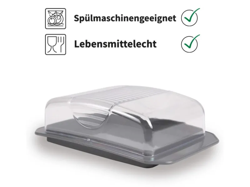 Clearance ProHome Butterdose Mit Transparentem Deckel Anthrazit