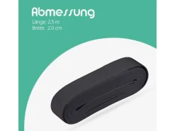 New ProHome Gummiband 2,5 m x 2,0 cm Schwarz