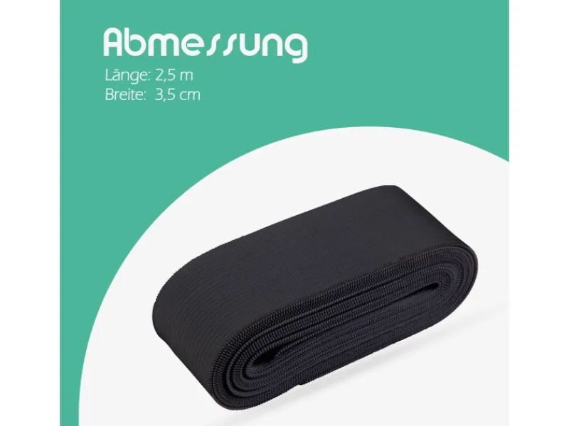 Outlet ProHome Gummiband 2,5 m x 3,5 cm Schwarz