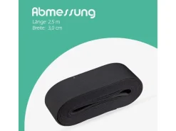 ProHome Küchenhelfer<Gummiband 2,5 m x 3,0 cm Schwarz