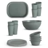 Sale ProHome Kunststoff Geschirr Set BPA Frei Grün 18 Teilig 4 Personen