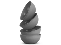 ProHome Kunststoff Schüssel BPA Frei 255 x 10 cm Grau 4er Pack< Geschirr
