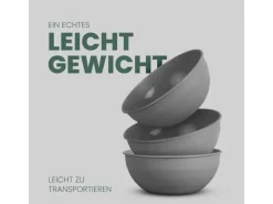 ProHome Kunststoff Schüssel BPA Frei 255 x 10 cm Grau 4er Pack< Geschirr
