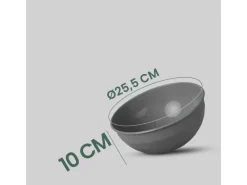 ProHome Kunststoff Schüssel BPA Frei 255 x 10 cm Grau 4er Pack< Geschirr