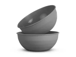 ProHome Kunststoff Schüssel BPA Frei 255 x 10 cm Grau 2er Pack< Geschirr