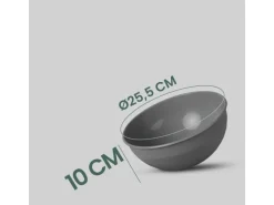 ProHome Kunststoff Schüssel BPA Frei 255 x 10 cm Grau 2er Pack< Geschirr