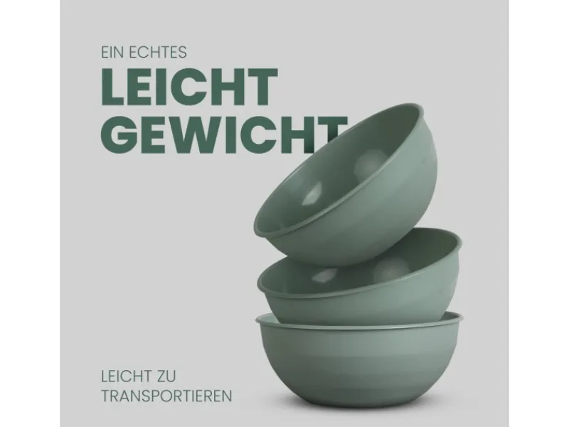 ProHome Geschirr<Kunststoff Schüssel BPA Frei 255 x 10 cm Grün