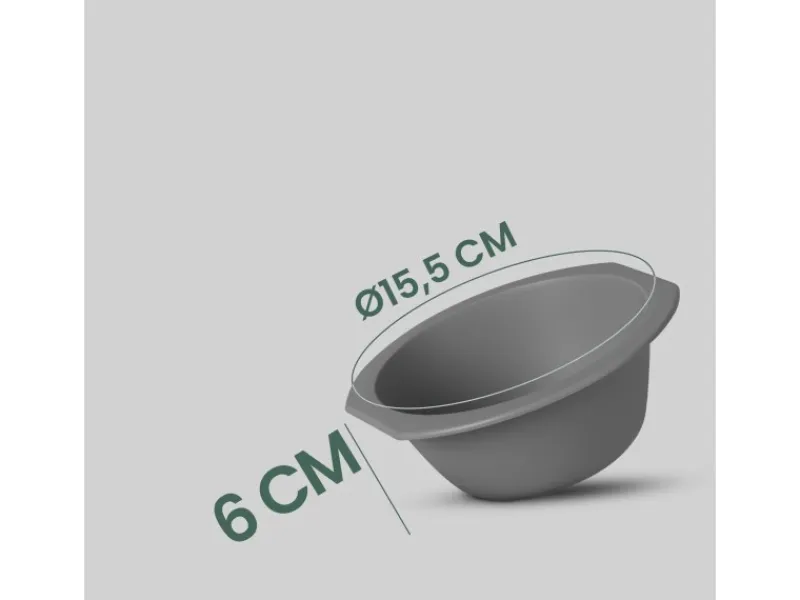 Clearance ProHome Kunststoff Schüssel BPA Frei 1,55 x 6 cm Grau 4er Pack