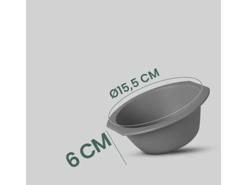 Discount ProHome Kunststoff Schüssel BPA Frei 1,55 x 6 cm Grau 16er Pack