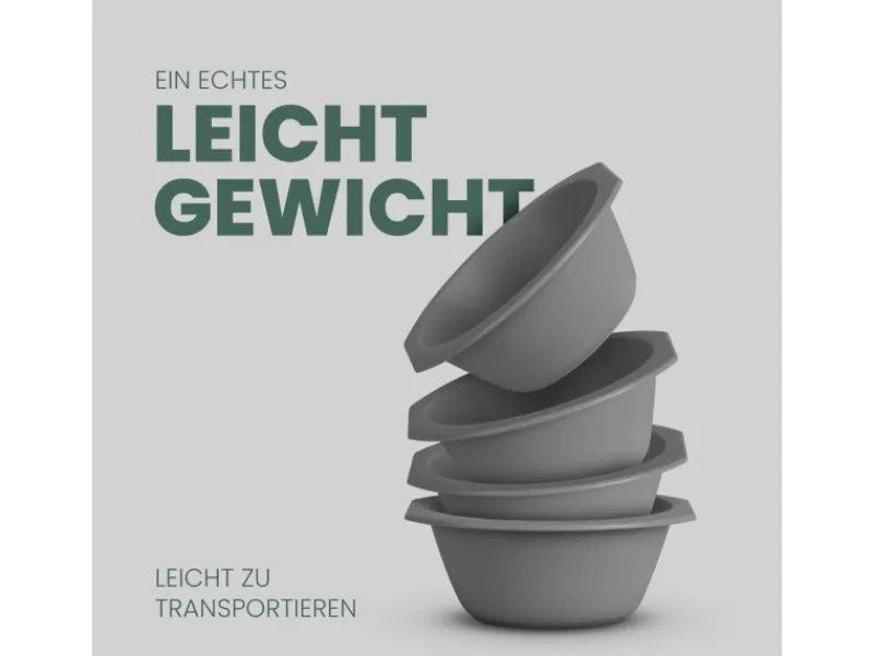 Discount ProHome Kunststoff Schüssel BPA Frei 1,55 x 6 cm Grau 16er Pack