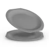 ProHome Geschirr<Kunststoff Teller BPA Frei Ø23 cm Grau 2er Pack