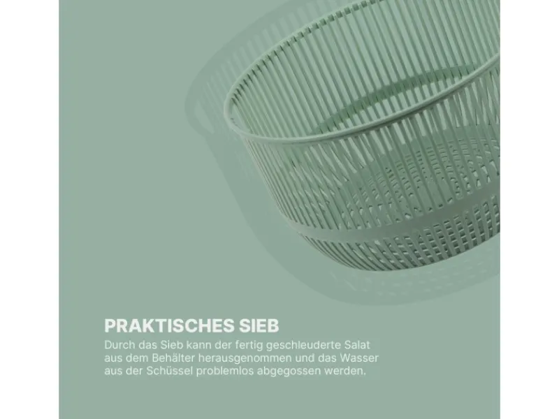 ProHome Pfannen<Salatschleuder 4 Liter Ø25 cm Grün
