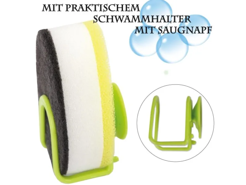 Online ProHome Spülschwamm 3er Pack Inkl. Saugnapfhalter