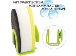 ProHome Kochfelder<Spülschwamm 12er Pack Inkl. Saugnapfhalter