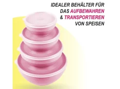 ProHome Vorratsdosen 4er Set Rund Rosa< Vorratsbehälter|Vorratsdosen