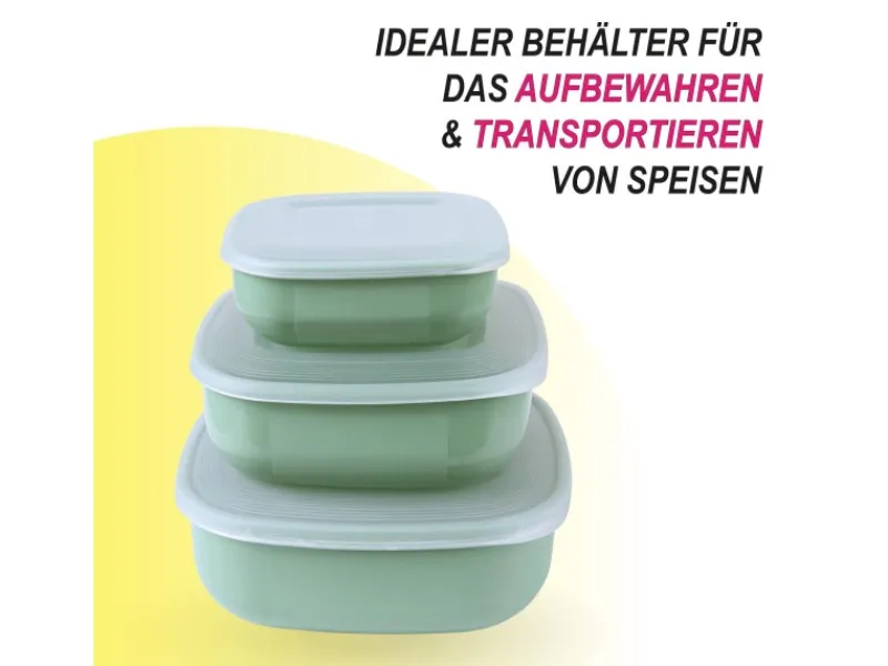ProHome Vorratsdosen 3er Set Eckig Grün< Vorratsbehälter|Vorratsdosen