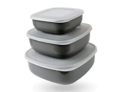 Sale ProHome Vorratsdosen 3er Set Eckig Grau
