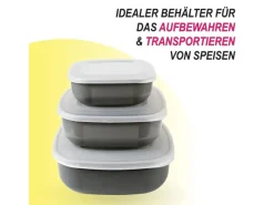 Sale ProHome Vorratsdosen 3er Set Eckig Grau