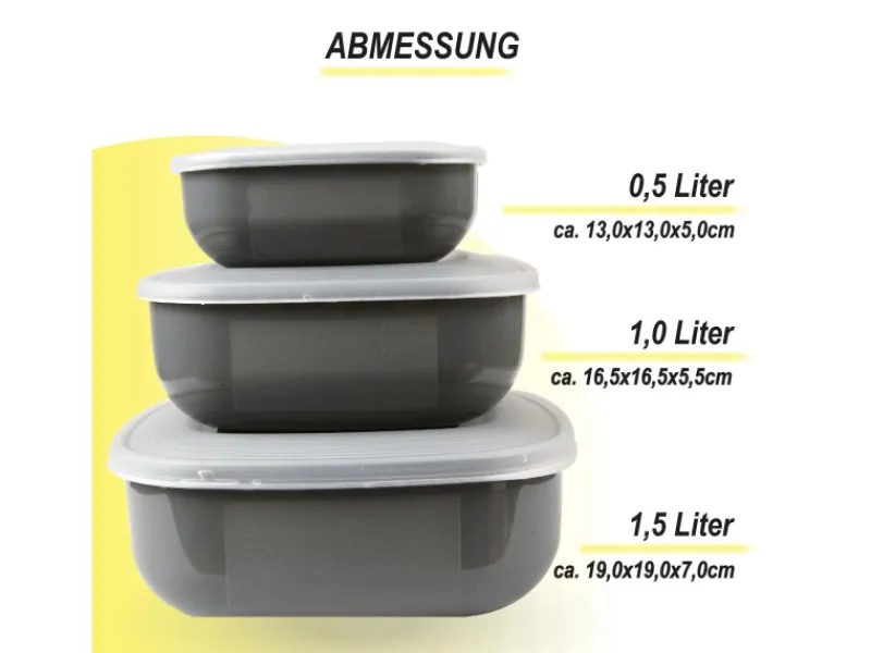 Sale ProHome Vorratsdosen 3er Set Eckig Grau