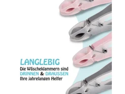ProHome Wäscheklammern Anthrazit Rosa 80er Pack< Wäschetrockner