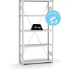Best PROREGAL Antibakterielles Fachbodenregal Stecksystem T-Profil HxBxT 200 x 100 x 30 cm 5 Ebenen Traglast 150 kg Antibakterielle Beschichtung Weiß