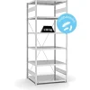 PROREGAL Antibakterielles Fachbodenregal Stecksystem T-Profil HxBxT 250 x 100 x 80 cm 6 Ebenen Traglast 130 kg Antibakterielle Beschichtung Weiß< Küchenregale