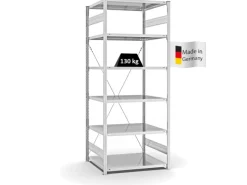 PROREGAL Antibakterielles Fachbodenregal Stecksystem T-Profil HxBxT 250 x 100 x 80 cm 6 Ebenen Traglast 130 kg Antibakterielle Beschichtung Weiß< Küchenregale