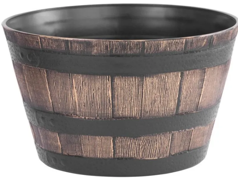 PROREGAL Töpfe<Blumentopf Holz-effekt, 39x28cm, Gold