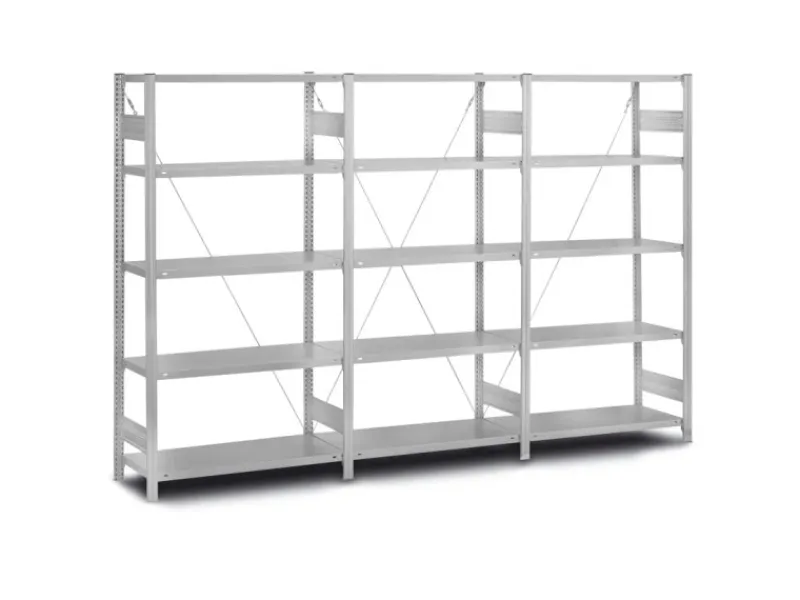 PROREGAL Edelstahlregal Stecksystem T-Profil HxBxT 250 x 100 x 50 cm 6 Ebenen Fachlast 200 kg Edelstahl Fachbodenregal< Küchenregale