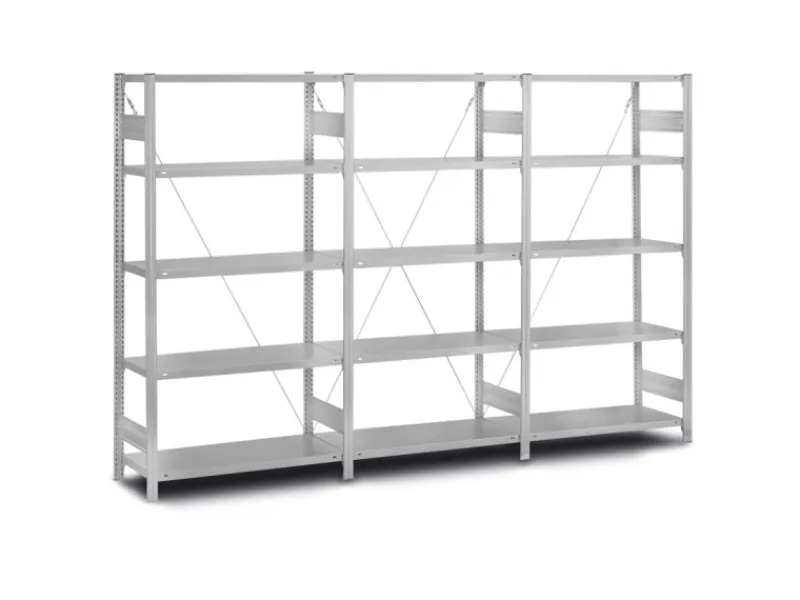 PROREGAL Küchenregale<Edelstahlregal Stecksystem T-Profil HxBxT 200 x 100 x 80 cm 5 Ebenen Fachlast 200 kg Edelstahl Fachbodenregal