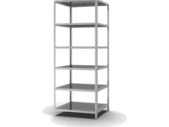PROREGAL Küchenregale<Edelstahlregal Schraubsystem HxBxT 250 x 100 x 80 cm 6 Ebenen Fachlast 200 kg Edelstahl Fachbodenregal