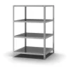 PROREGAL Edelstahlregal Schraubsystem HxBxT 150 x 100 x 80 cm 4 Ebenen Fachlast 200 kg Edelstahl Fachbodenregal< Küchenregale