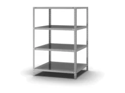 PROREGAL Edelstahlregal Schraubsystem HxBxT 150 x 100 x 80 cm 4 Ebenen Fachlast 200 kg Edelstahl Fachbodenregal< Küchenregale