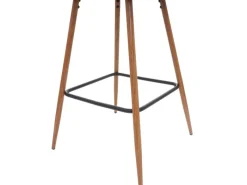 PROREGAL Kücheninseln<2er-Set Barhocker Sitzhöhe 74cm Metall Holzoptik Stoff/Textil Barstuhl Tresenhocker Küchenhocker Mit Lehne
